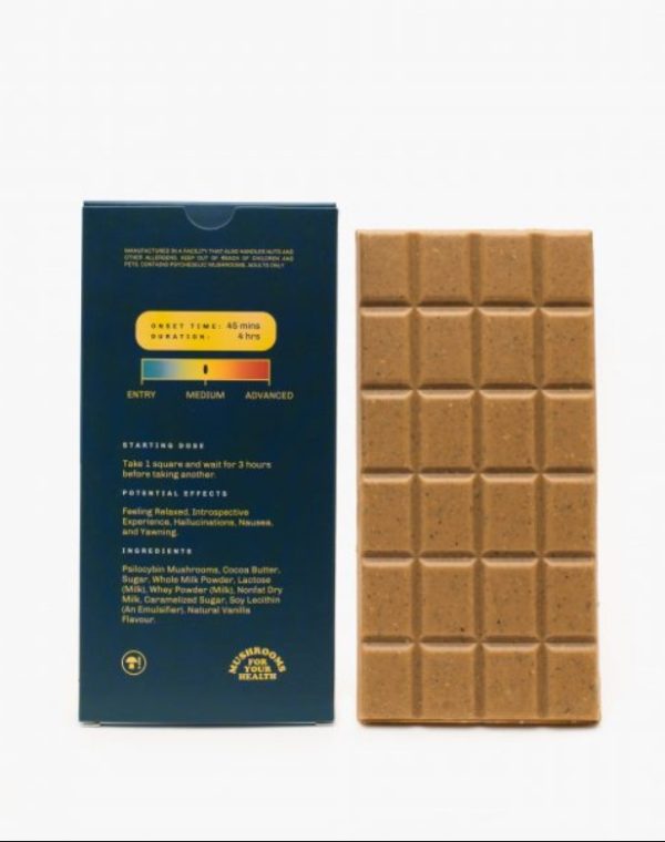 Caramel Psychedelic Chocolate Bar. This chocolate bar is a creative fusion of flavors and sensation. Meets psychedelic in this mind-bending of two delicious candy flavors, then chromed in decadent Belgian milk chocolate.